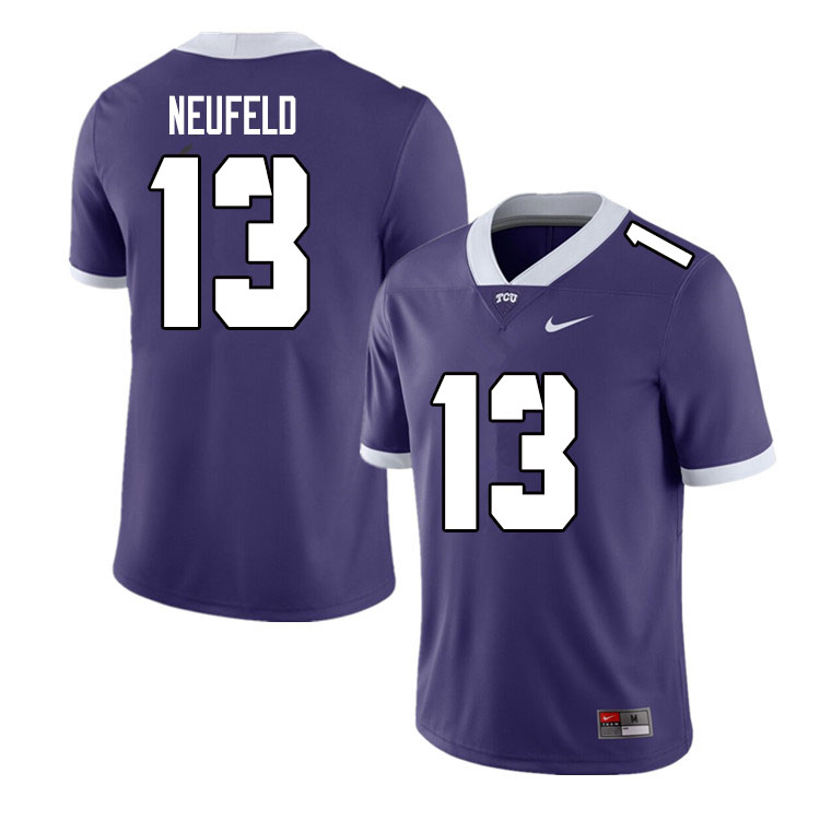 Men #13 Jake Neufeld TCU Horned Frogs College Football Jerseys Sale-Purple